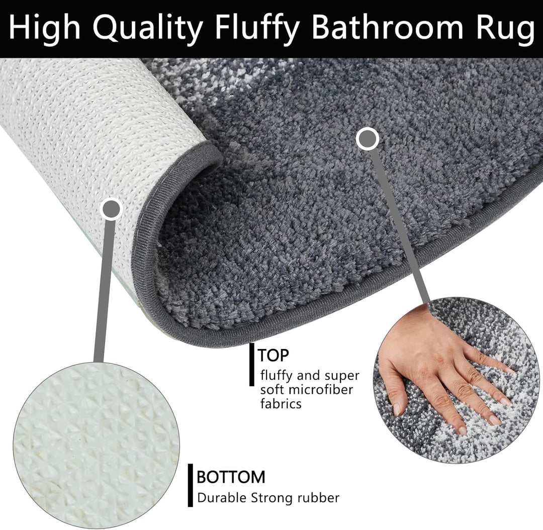 Famibay Badteppich Rund 80cm Badezimmerteppich rutschfest Badematte Absorbierend Waschbar Weich Badv