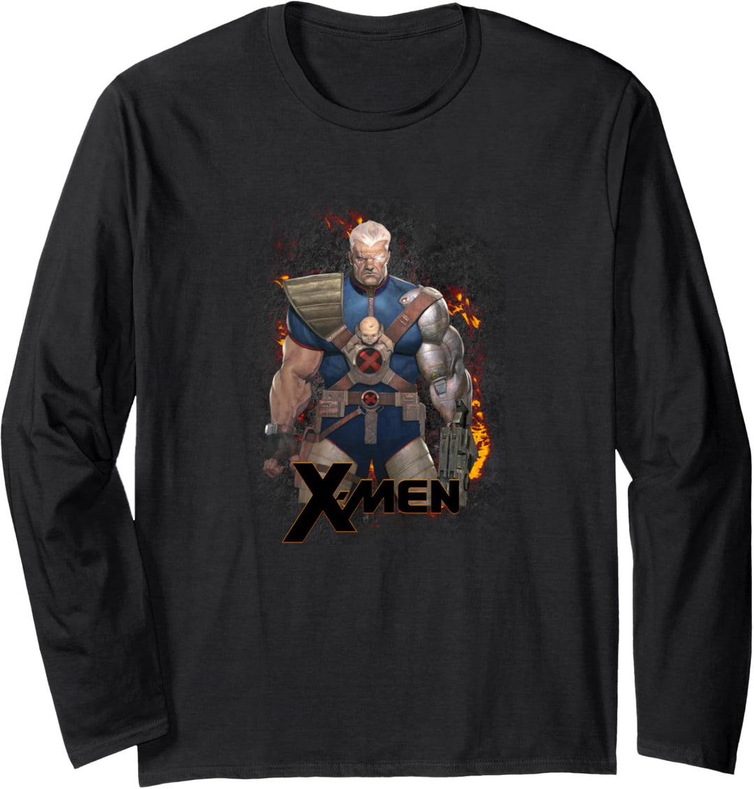 Marvel X-Men Cable Flames Vintage Langarmshirt