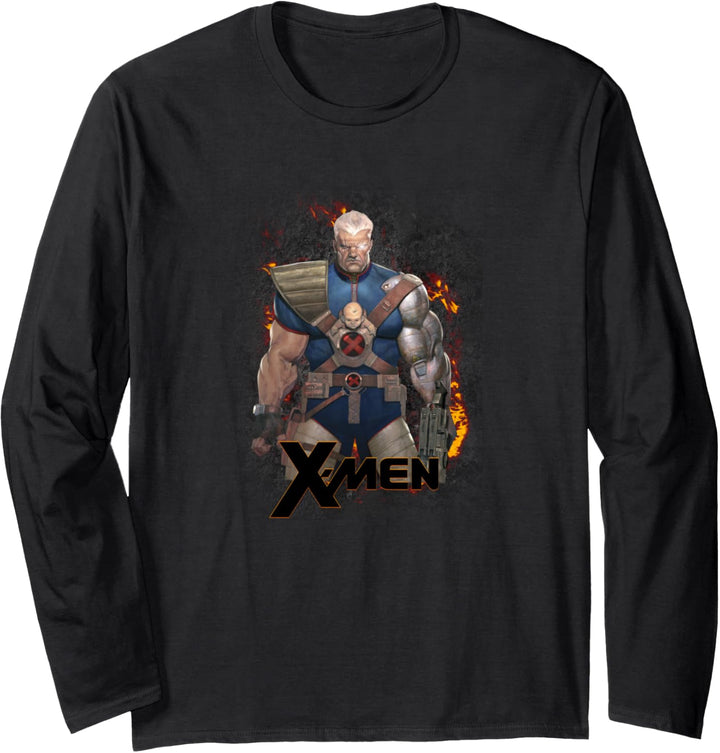 Marvel X-Men Cable Flames Vintage Langarmshirt