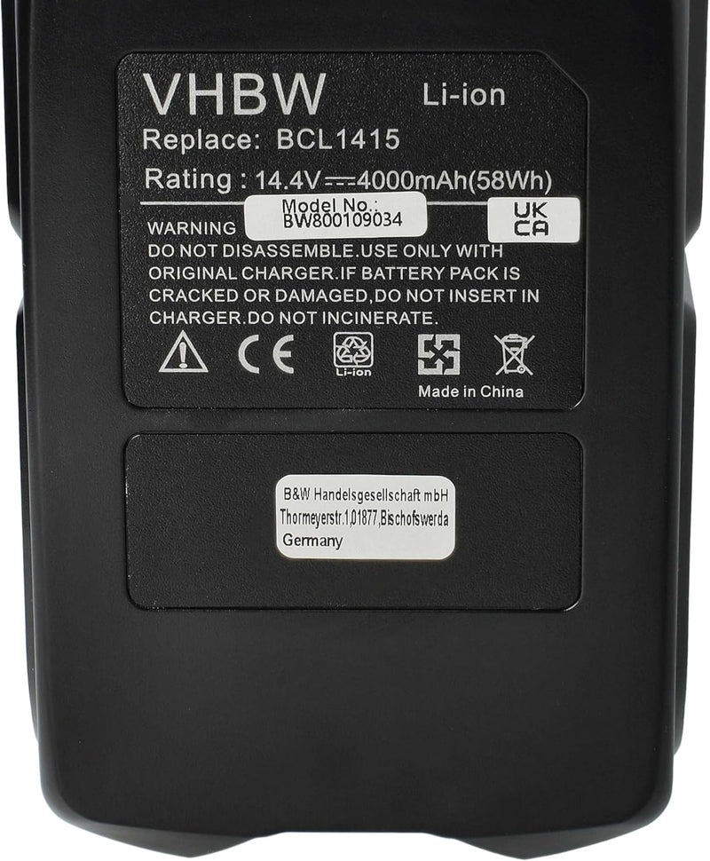 vhbw Li-Ion Akku 4000mAh kompatibel mit Elektrowerkzeuge Hitachi DS 14DVF, DS 14DVF2, DS 14DVF3, DV