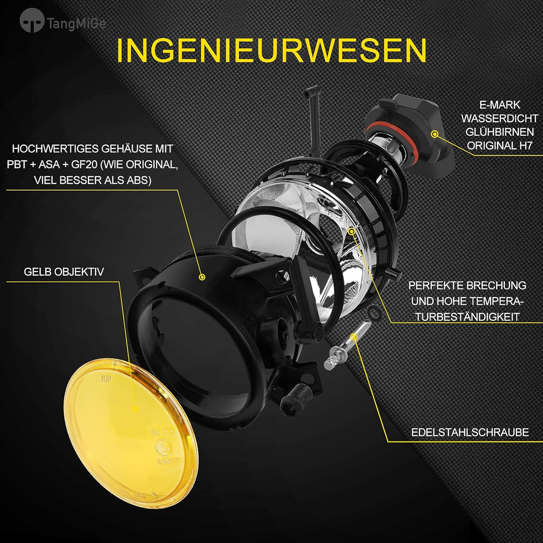 TangMiGe Nebelscheinwerfer für Volkswagen GTI Golf V/5 Jetta III/3 Scirocco Up Amarok, (VW 1K1 1K5 1