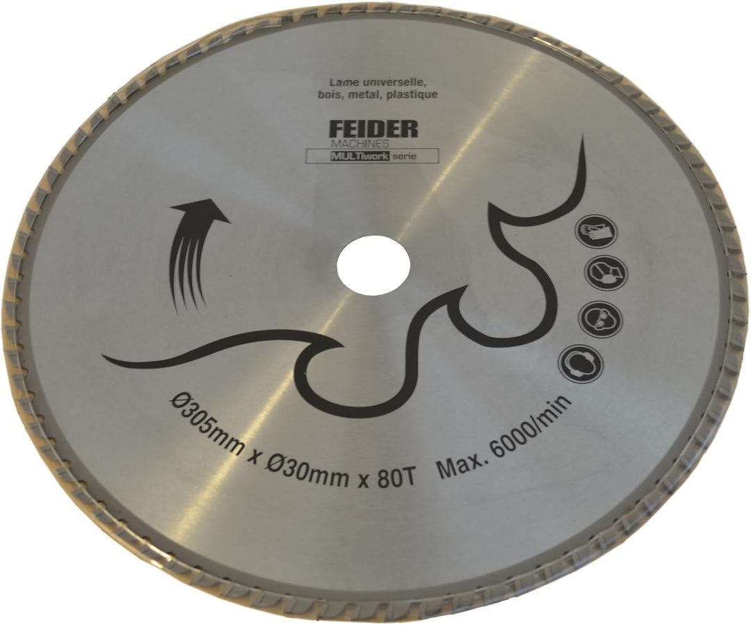 FEIDER F305LU Universal Kreissägeblatt - Sägeblatt für Kreissäge, Gezahnte Sägescheibe - Stahl - 305
