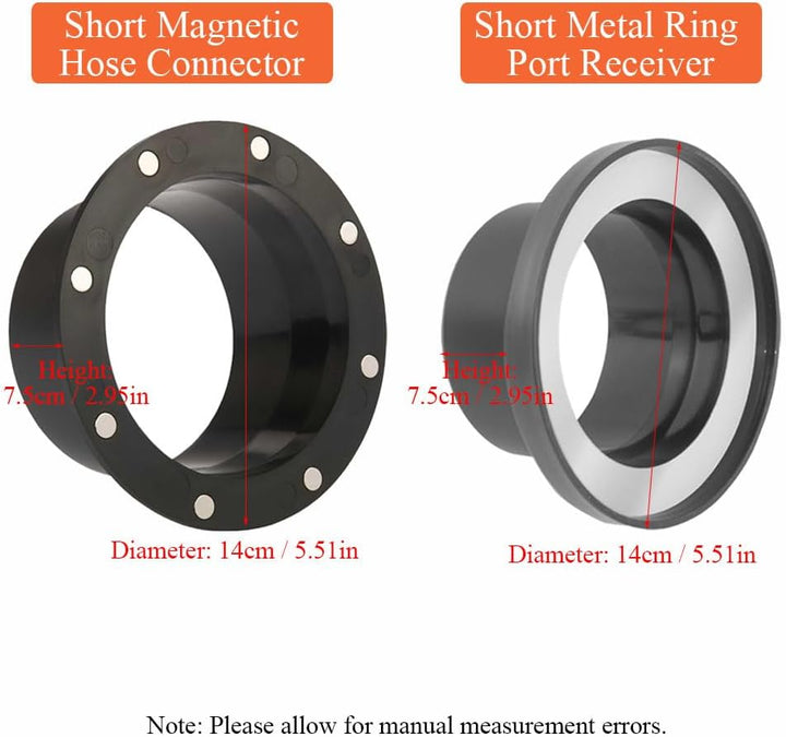 Absaugstutzen Schlauchadapter 140mm, Magnetischer Schnellverbinder (8 Magnete), Zubehör für Staubabs