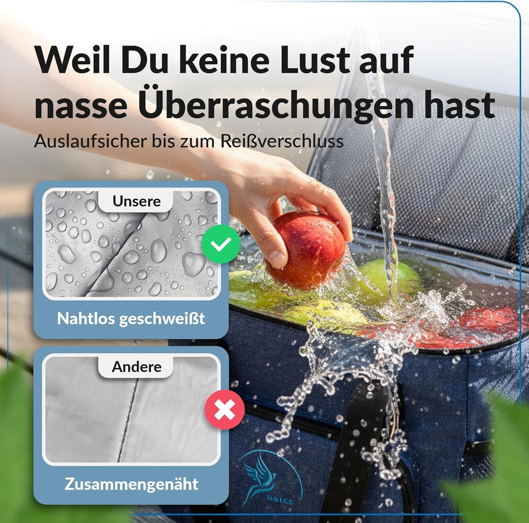 Obics Kühltasche klein 20L & Gross 30L, Kühlbox faltbar mit Flaschenöffner Lunchtasche Herren - lang