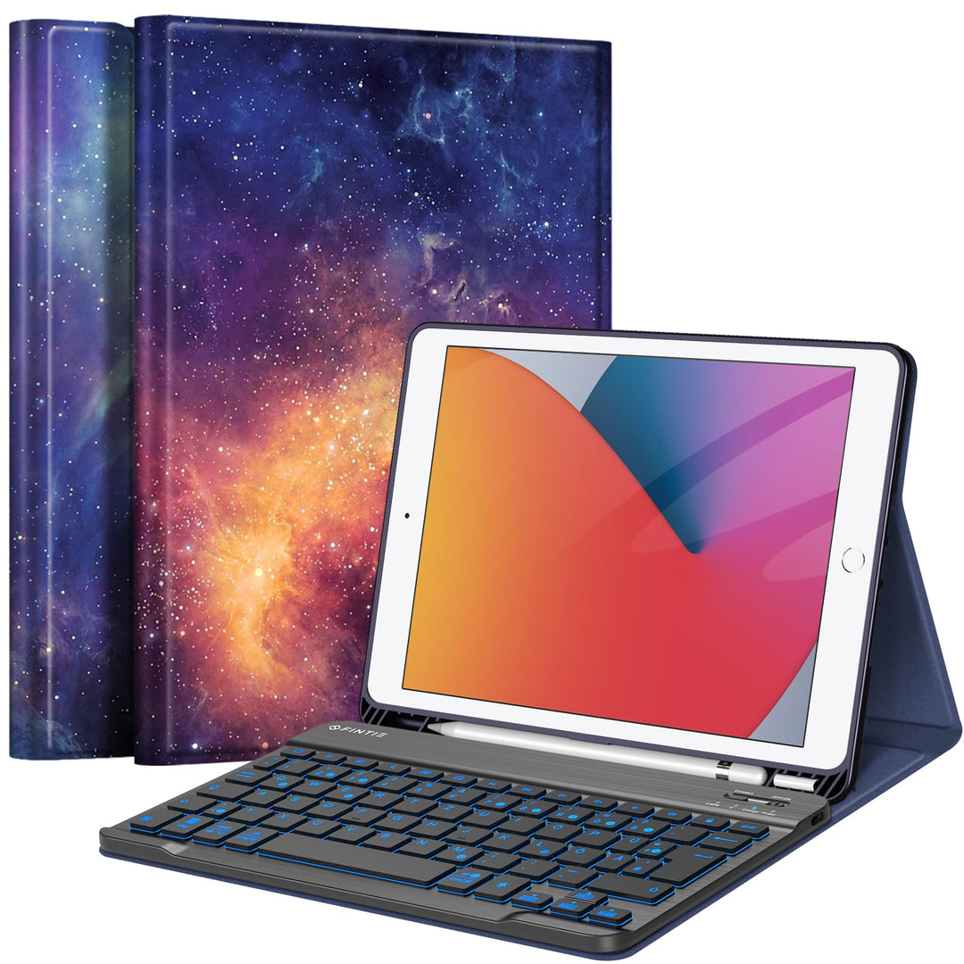 FINTIE Hülle mit Tastatur für iPad 9. / 8. / 7. Generation (10.2 Zoll, 2021/2020/2019), Beleuchtete