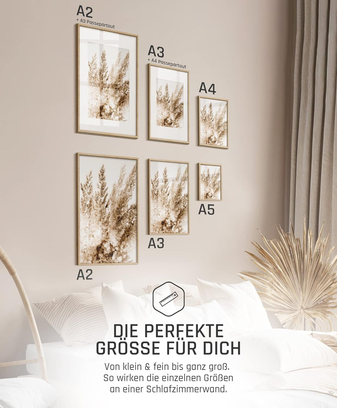 BLCKART Infinity Poster-Set Beige Love - beidseitig bedruckte Wandbilder - Premium Poster - Bilder z