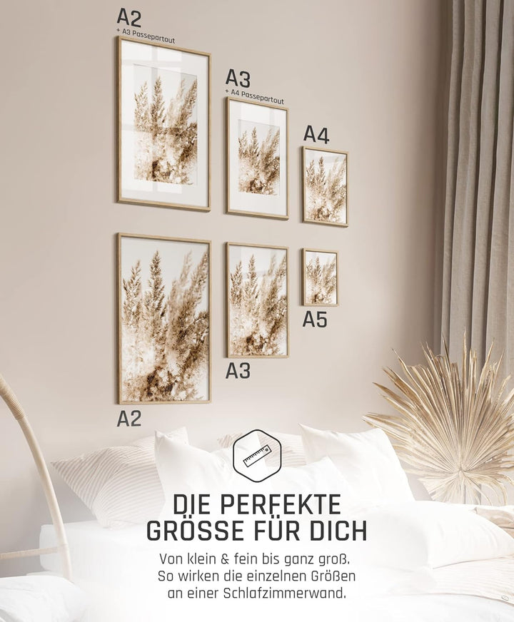 BLCKART Infinity Poster-Set Beige Love - beidseitig bedruckte Wandbilder - Premium Poster - Bilder z