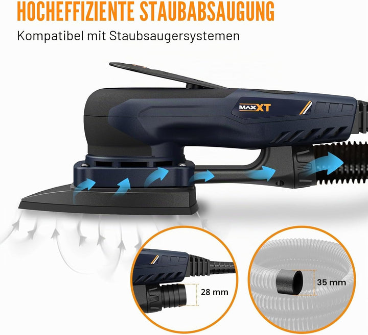 MAXXT 2IN1 Bürstenloser Delta- und Rechteckschleifer 350W, 6-stufige Drehzahlregelung (4000-10000 U/