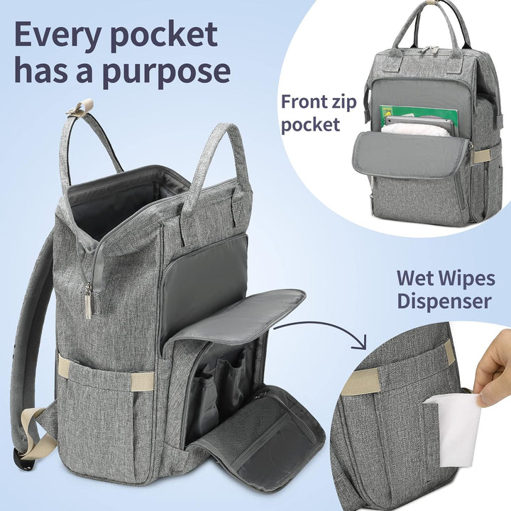 Pomelo Best Baby Wickelrucksack stylische Wickeltasche Rucksack mit Wickelunterlage multifunktional