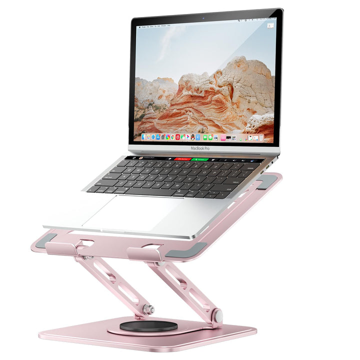 tounee Laptopständer für den Schreibtisch, Verstellbarer Computerständer mit 360°-Drehfuss, ergonomi