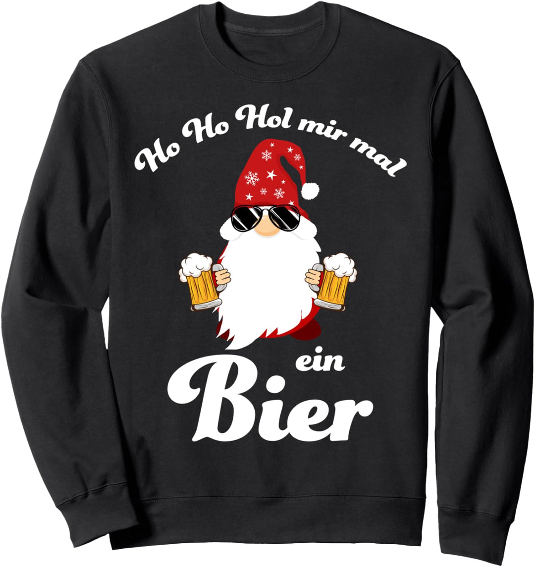 Lustiges Weihnachten T-Shirt Ho Ho hol mir mal ein Bier fun Sweatshirt