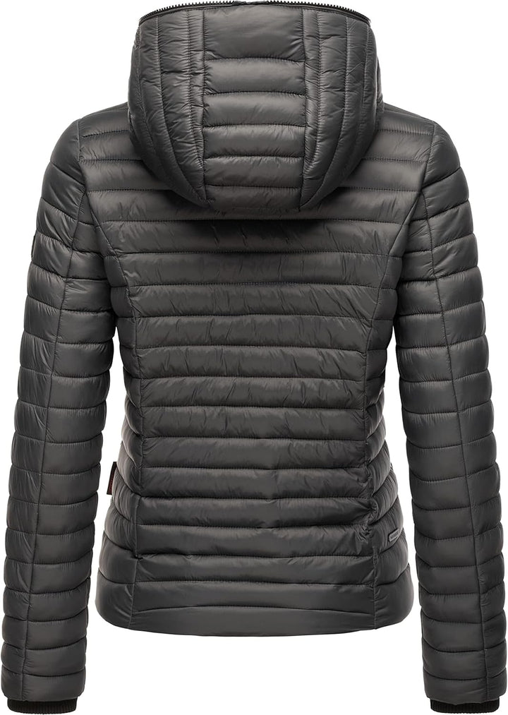 Navahoo Damen Damen leichte Übergangsjacke Steppjacke mit Kapuze Kimuk XS-XXL XS Anthracite, XS Anth