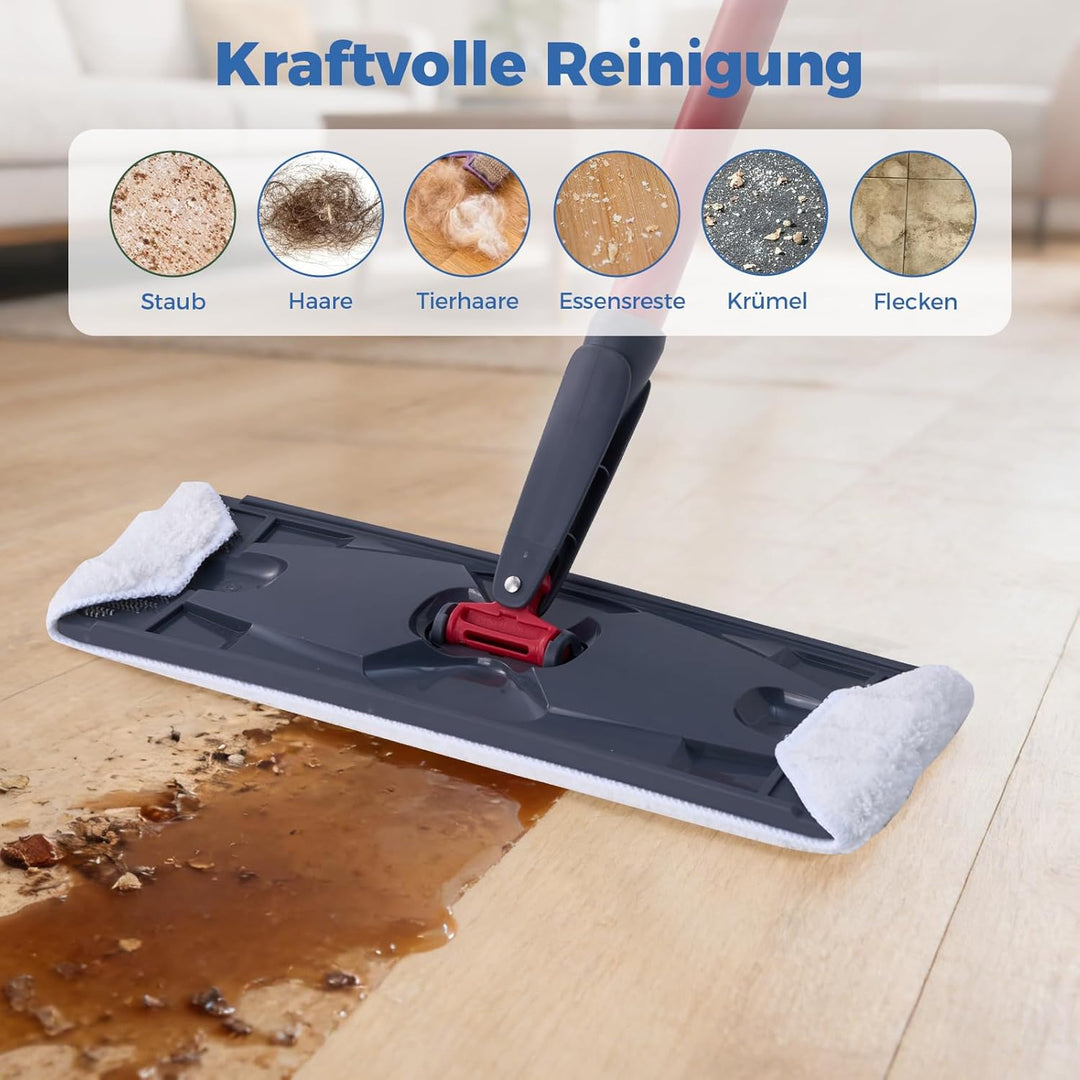 4 Stück für Vileda H2PrO Bodenwischer Ersatzbezug, Mikrofaser Bezug Kompatibel mit Vileda H2Pro & O-