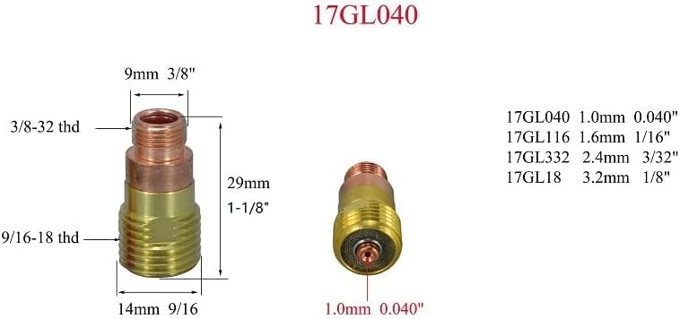 RIVERWELD TIG Stubby lente de gas 