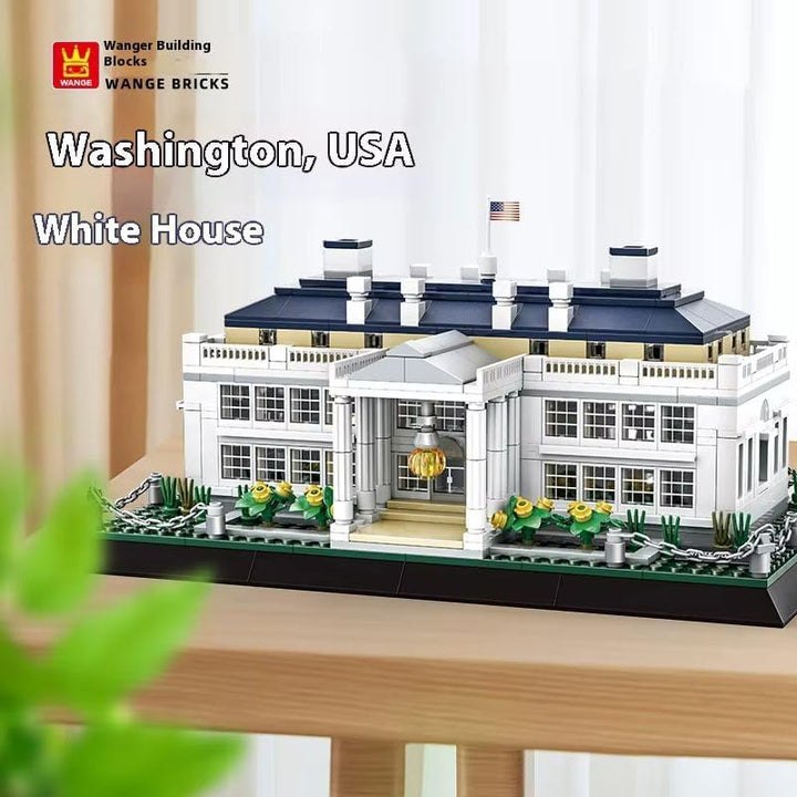 Wange Weisses Haus Washington Architektur-Modell, zur Montage mit mit Bausteinen Weisses Haus, Weiss