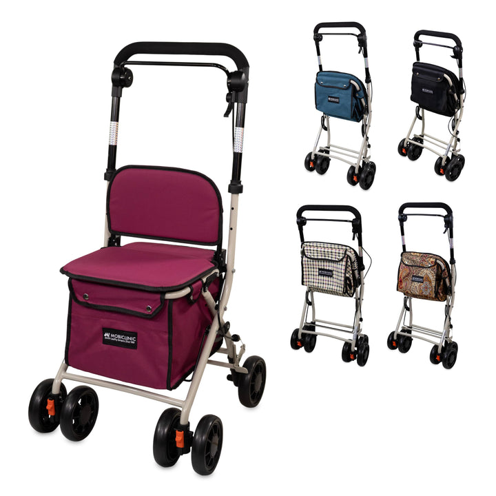 Mobiclinic®, Rollator, Mit grosser einkaufstasche und sitz, 21 l, Faltbar leicht, Einkaufswagen, Dop