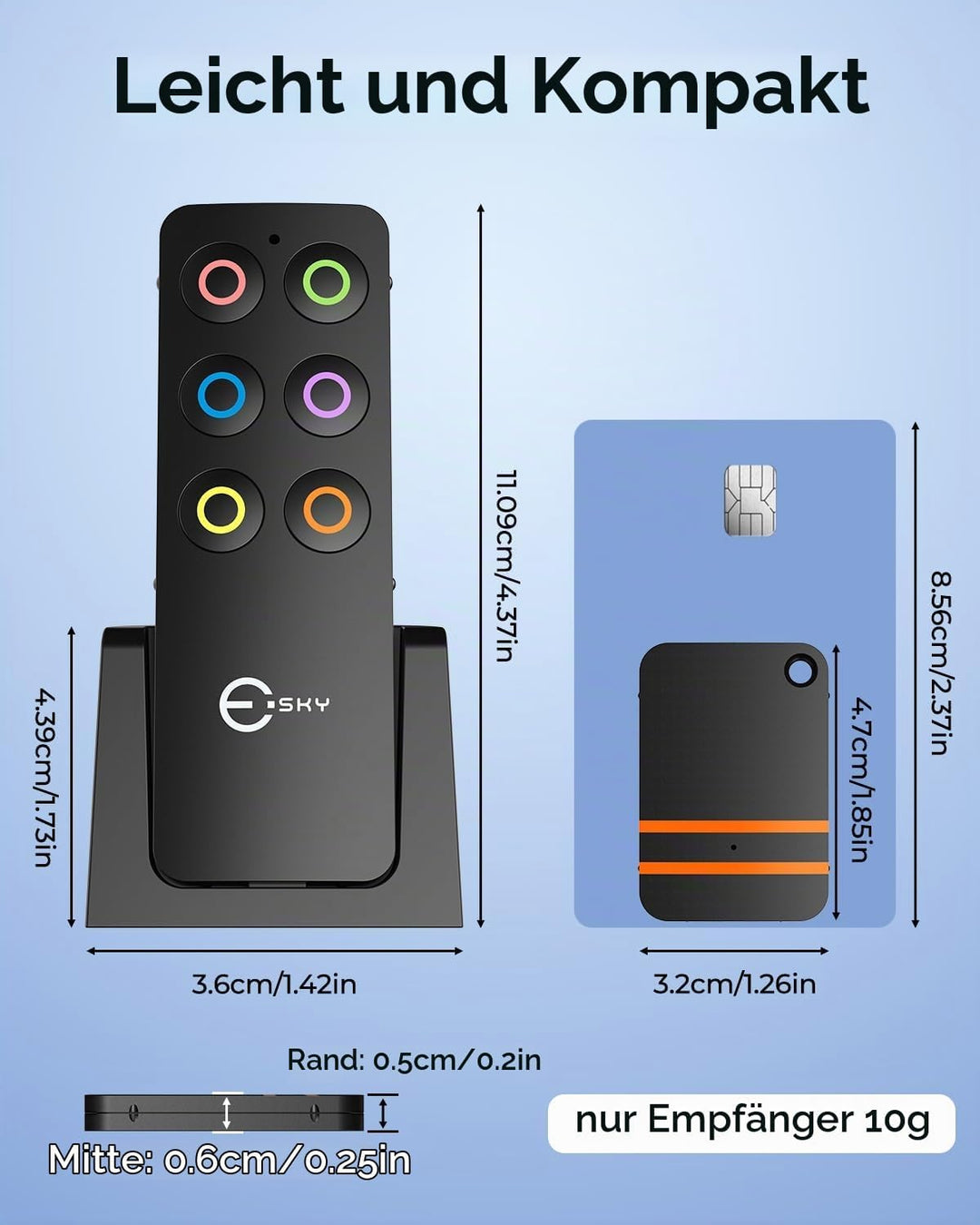 Schlüsselfinder, Esky Key Finder mit 2 RF Sender, schlüsselfinder anhänger mit 6 Empfängern, Haustie
