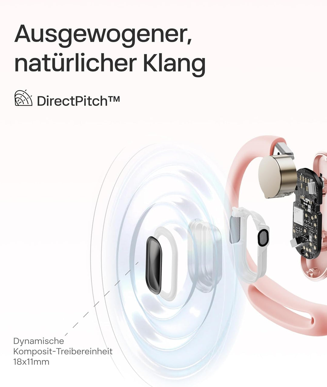 SHOKZ OpenFit Air Open-Ear-Kopfhörer, True Wireless Bluetooth-Ohrhörer mit Mikrofon, Ohrhörer mit Ai