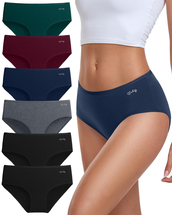 coskefy Unterhosen Damen, 6er Pack Slips Damen Baumwolle, Bequeme Frauen Unterwäsche, Atmungsaktiv P
