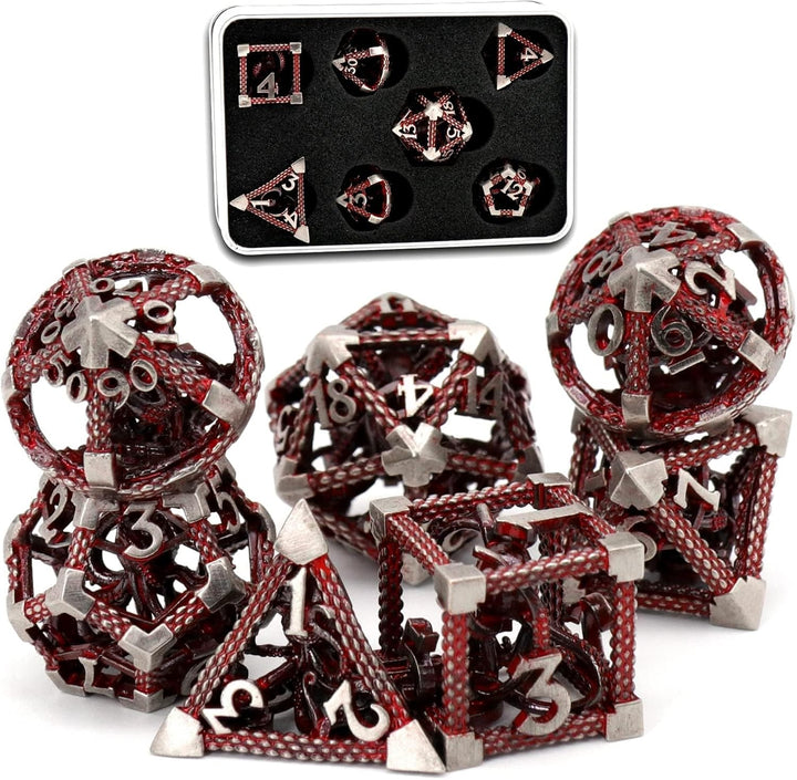DND Würfelset Rollenspiel, Polyedrische Würfel Set D&amp;D Würfel Set Metall ZHOORQI 7 Stück Der Cthulhu
