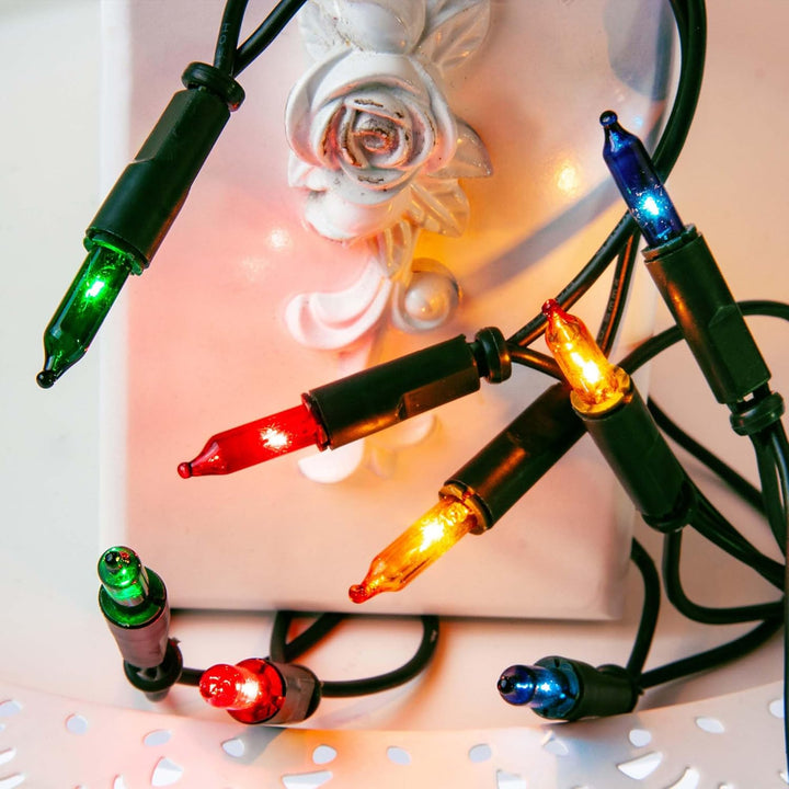 hellum Lichterkette innen mit 50 LED, mini Lichterkette bunte Lichter beleuchtete 7,35m, Lichterkett