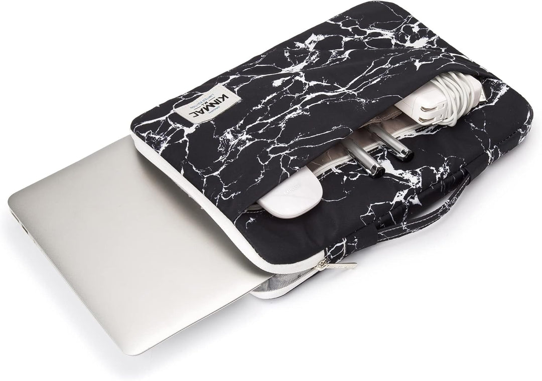 Kinmac Schwarzer Marmor-Schutz, 360 ° wasserdicht, 30.5 cm,33.8 cm (12 Zoll) Laptop-Tasche mit Griff