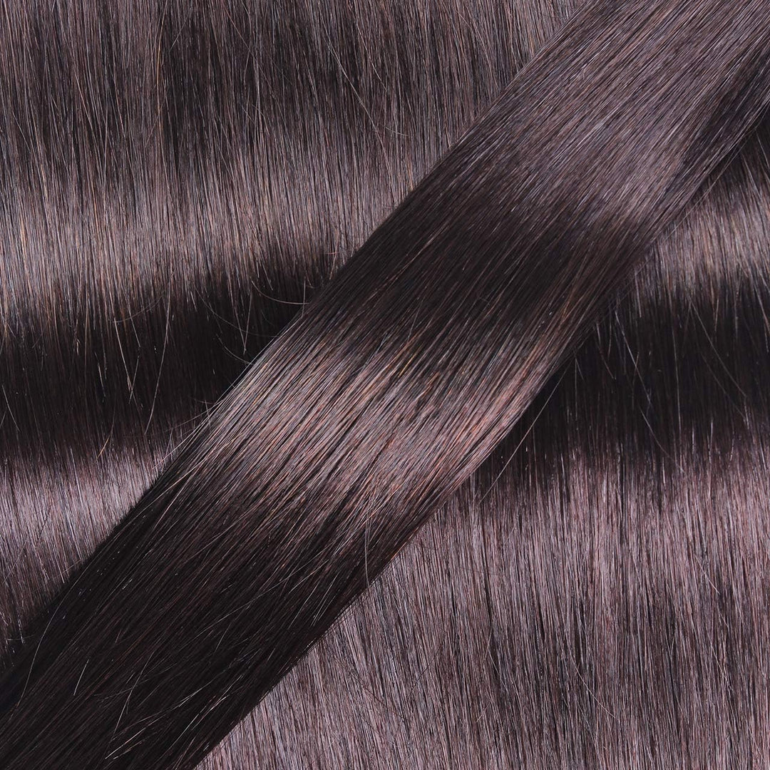 hair2heart Extensions Echthaar Bondings Gewellt - 25 Strähnen 1g 60cm 4/0 mittelbraun 25 Strähnen #2