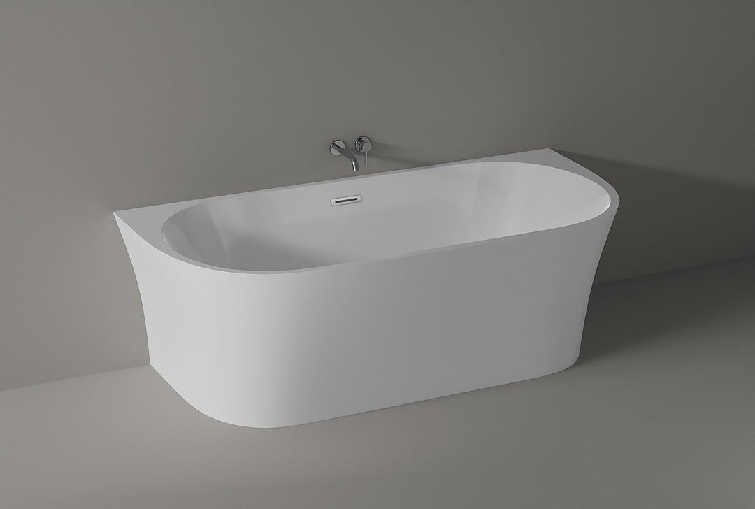 BERNSTEIN Freistehende Badewanne aus Sanitäracryl Wanne mit Doppelwandiger Konstruktion 170 x 80 x 5