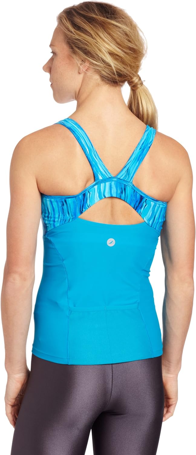 Zoot Sports Damen Performance Tri Cutout Tank Top M Ice Print/Atomic Blue, M Ice Print/Atomic Blue