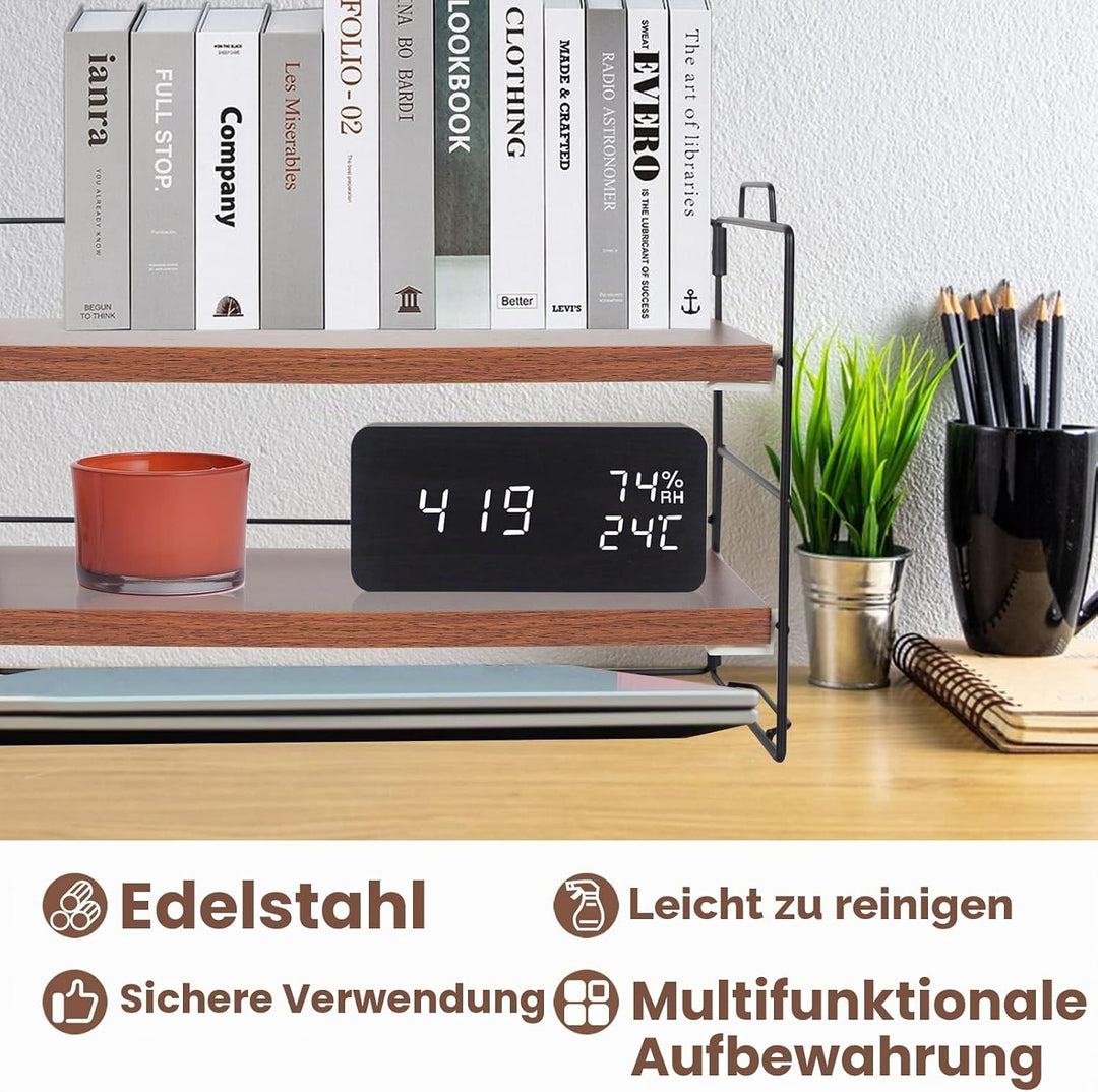 powerking Schreibtisch Regal Organizer, 2-Tier Desktop Regale, justierbare Bücherregal Speicher Rack