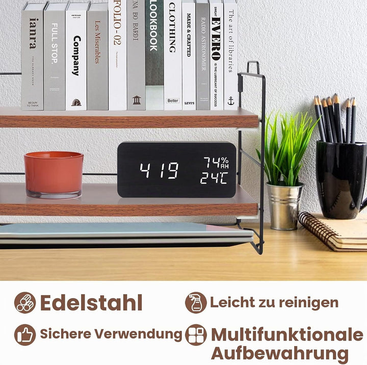 powerking Schreibtisch Regal Organizer, 2-Tier Desktop Regale, justierbare Bücherregal Speicher Rack