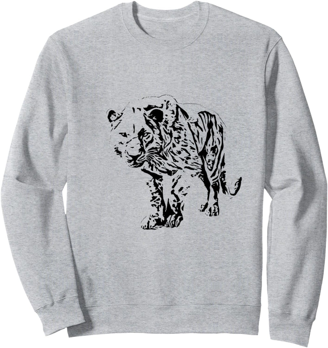 Tiger Motiv Raubkatzen Katzen Dschungel Krallen Zähne Tiger Sweatshirt