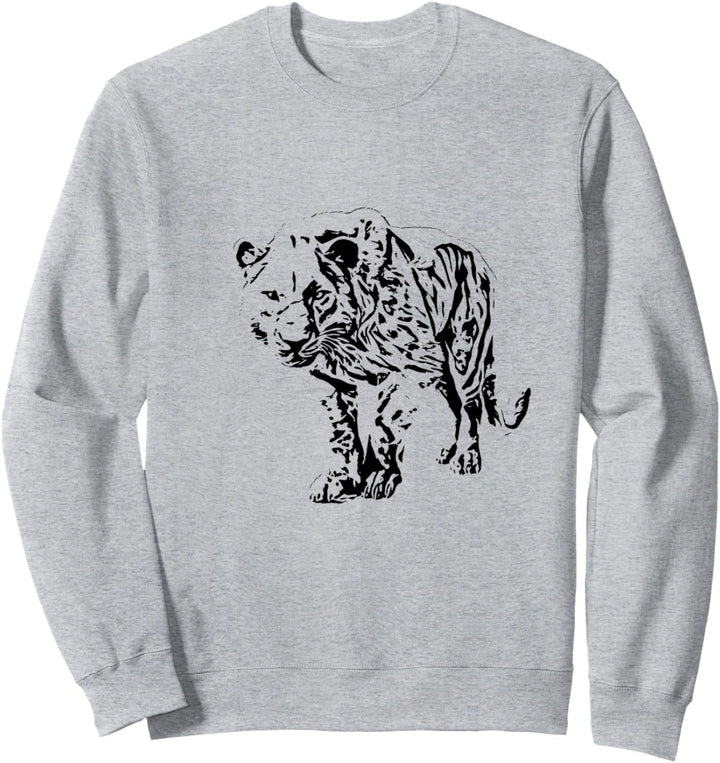 Tiger Motiv Raubkatzen Katzen Dschungel Krallen Zähne Tiger Sweatshirt