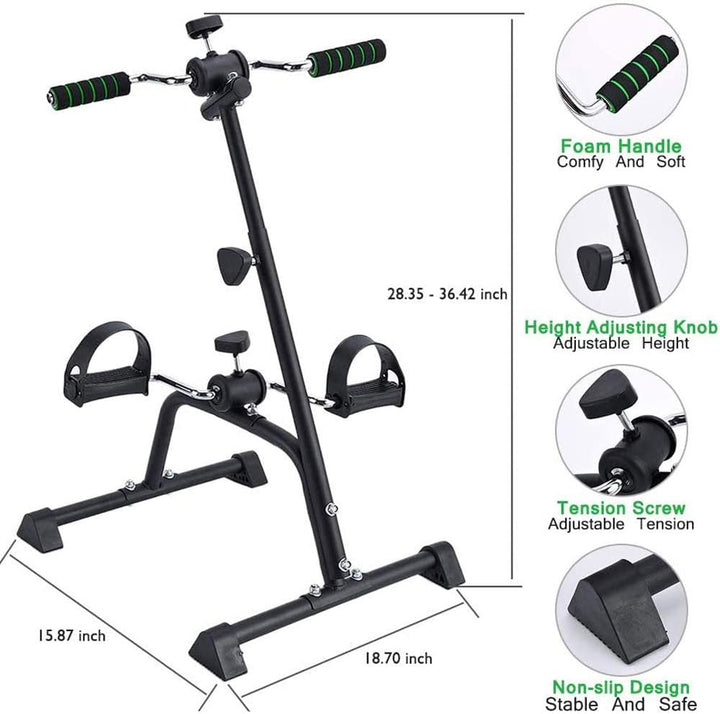 Pedal Exerciser Bike Hand Arm Leg and Knee Peddler Adjustable Fitness Equipment for Seniors, Elderly