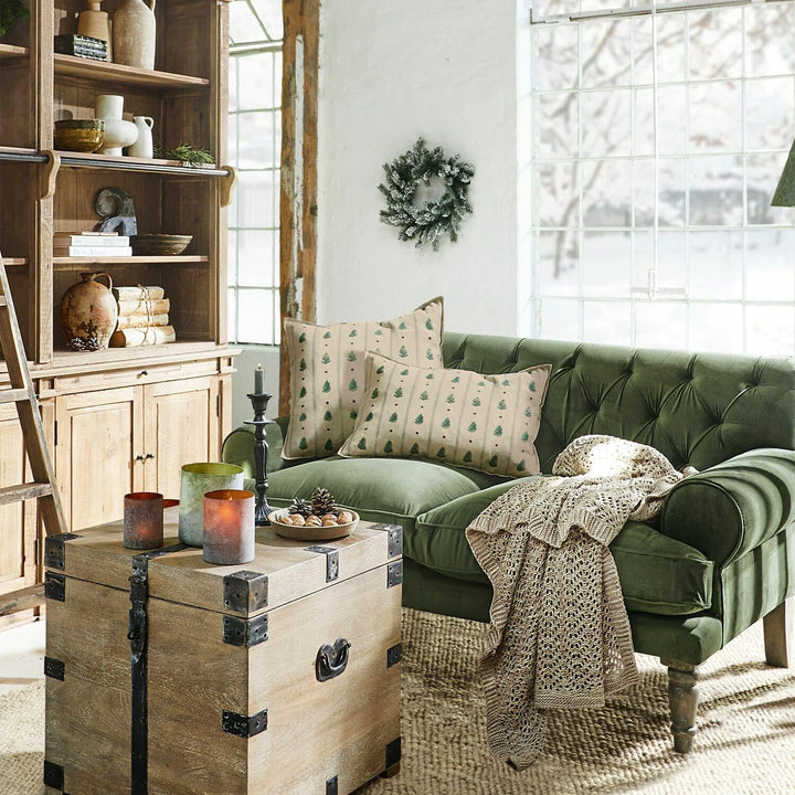 Loberon® Kissenhülle 2er Set Emily, Tannenbaum Print, vers. Grössen, weihnachtliche Textilien, Weihn