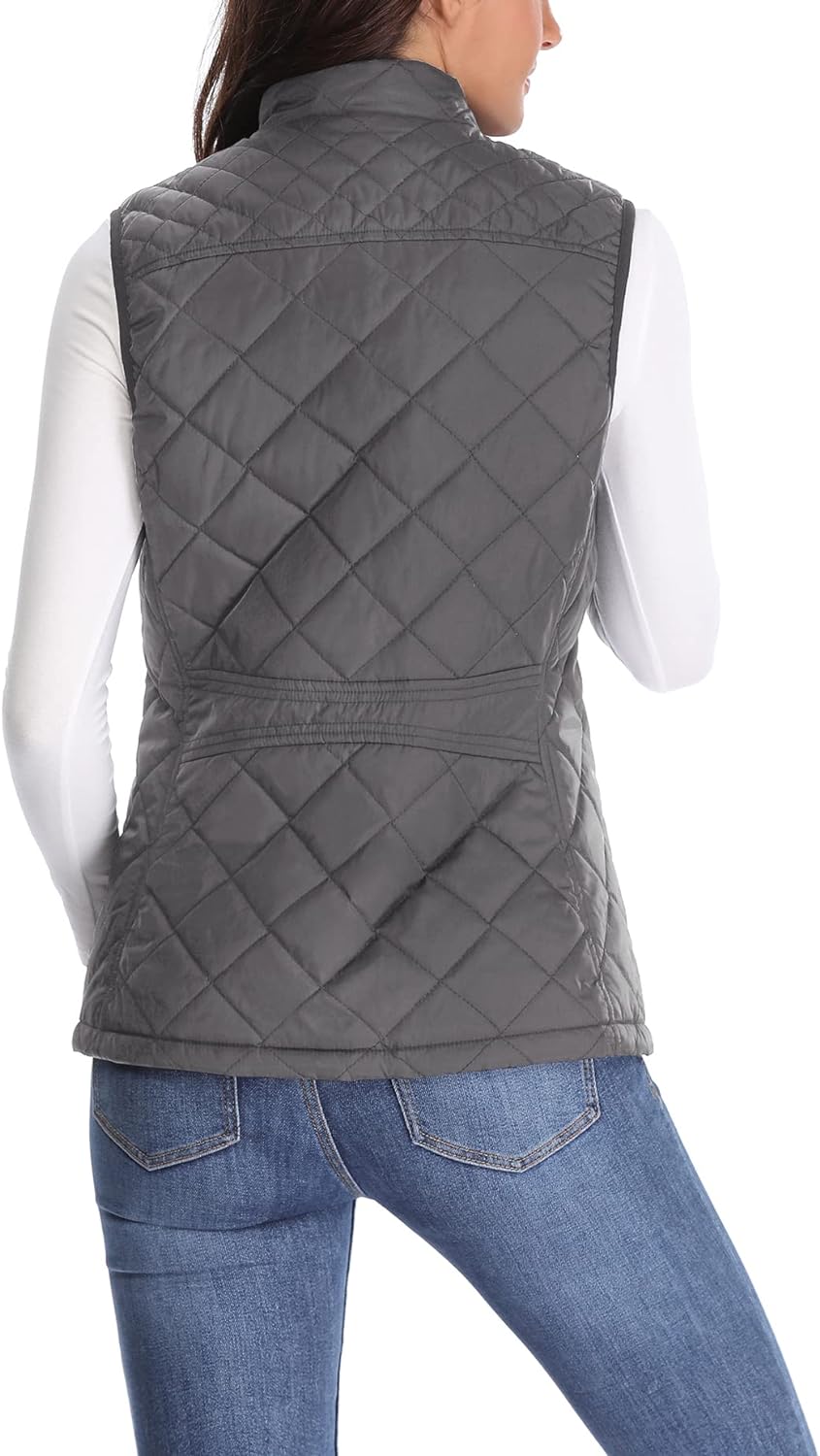 MISS MOLY Damen Weste mit Stehkragen Weste Jacke Winter Warm Ultraleicht Dunkelgrau 34, Dunkelgrau 3