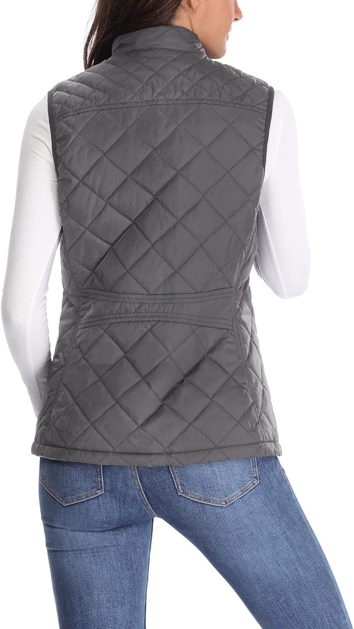 MISS MOLY Damen Weste mit Stehkragen Weste Jacke Winter Warm Ultraleicht Dunkelgrau 34, Dunkelgrau 3