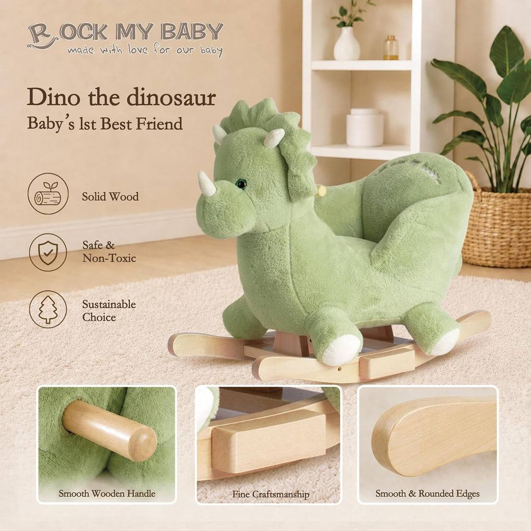 Plüsch Rocking Horse -Schaukeltier Schaukelpferd Schaukelspielzeug，CE、CPC Zertifizierung(Grün), grün