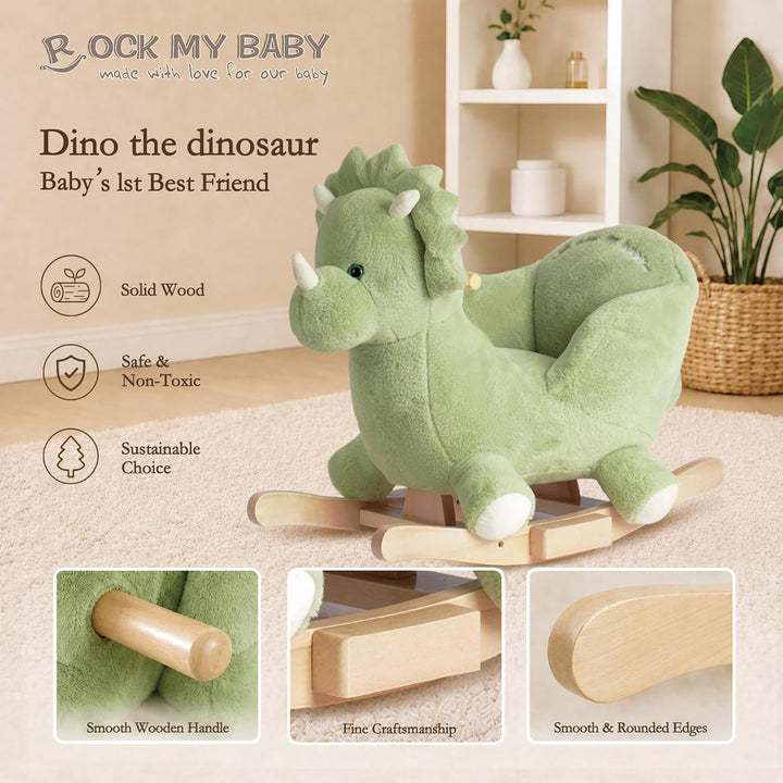 Plüsch Rocking Horse -Schaukeltier Schaukelpferd Schaukelspielzeug，CE、CPC Zertifizierung(Grün), grün