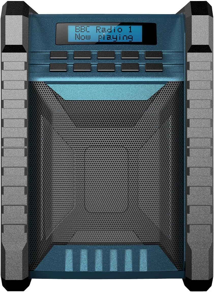 auvisio Lautsprecher, Bluetooth: Digitales DAB+/FM-Baustellenradio, Bluetooth, 80 Watt, IP54, Akku (