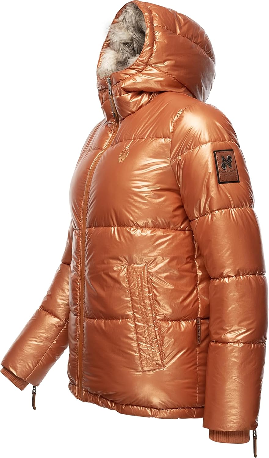 Navahoo Damen Winterjacke Steppjacke warm mit Kunstfellkapuze Tikunaa XS-XL XS Rusty Cinnamon, XS Ru