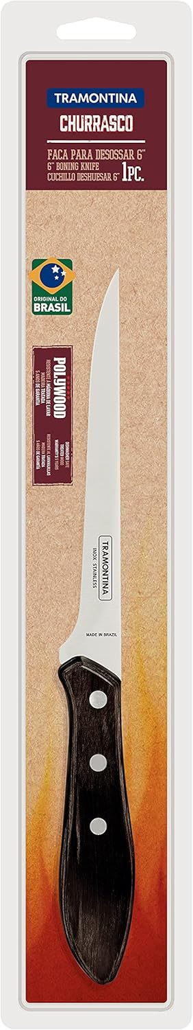 Tramontina Ausbeinmesser, Fleischmesser, Klinge 15 cm, rostfreier Edelstahl, Holzgriff, FSC 28.5 Aus