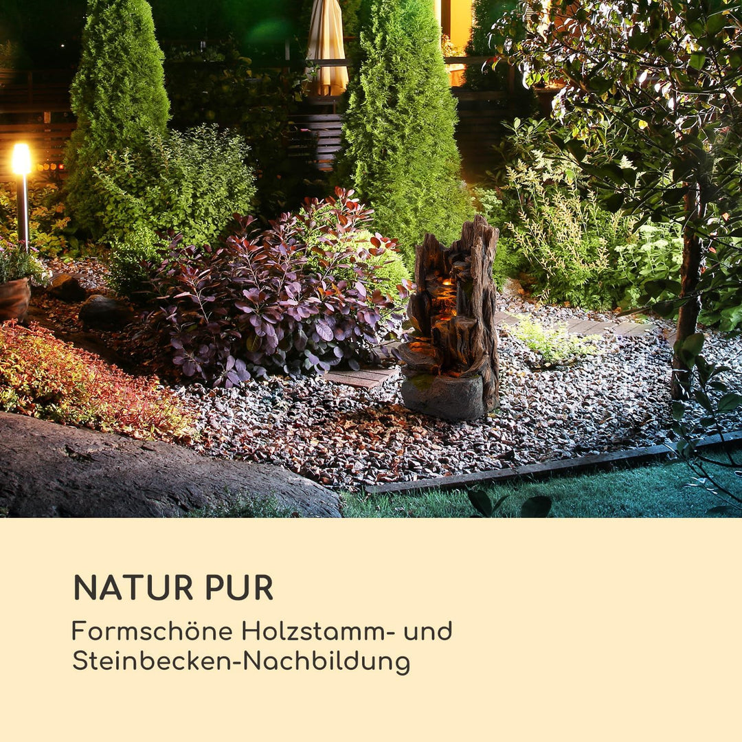 Blumfeldt Mystic Tree Solarbrunnen, inkl. Solarpanel, Lithium-Ionen-Akku (ca. 5h Laufzeit), LED-Bele