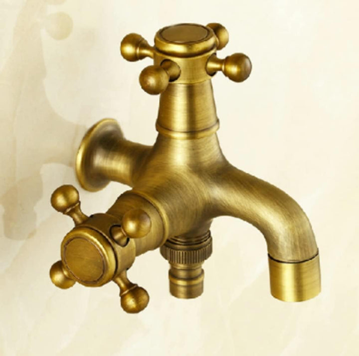 Vintage Wasserhahn,Antik Messing 1/2 Zoll Wandmontage normal Wasserhahn für Badezimmer Küche Toilett