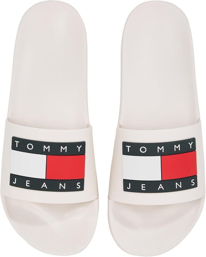 Tommy Jeans Herren Badeschuhe Pool Slide Badelatschen 40 EU Weiss, 40 EU Weiss