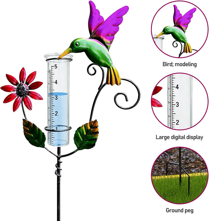 Regenmesser Für Garten,H 120CM Regenmesser Für Den Aussenbereich,Glas Niederschlagsmesser,Garten Nie
