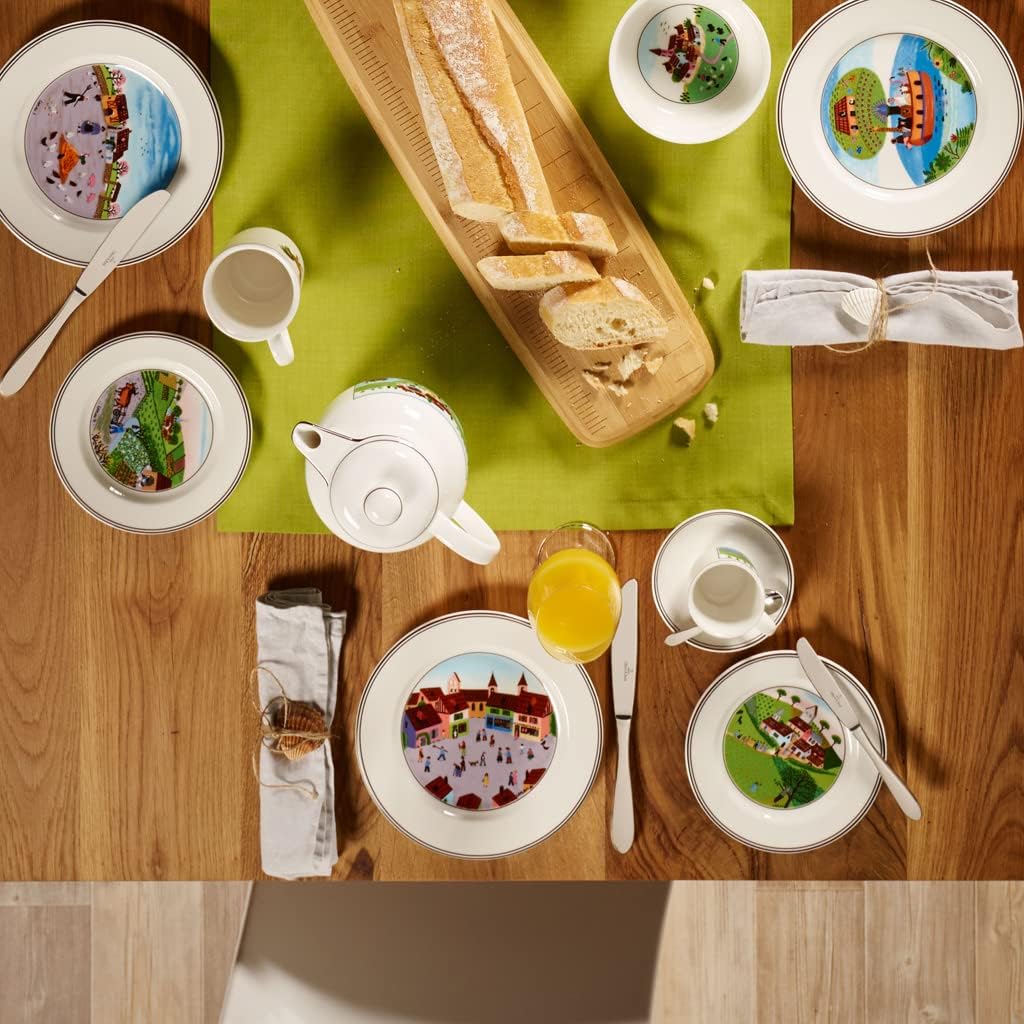 Villeroy und Boch Design Naif Brotteller "Heirat", 17 cm, Premium Porzellan, Weiss/Bunt Brotteller 1