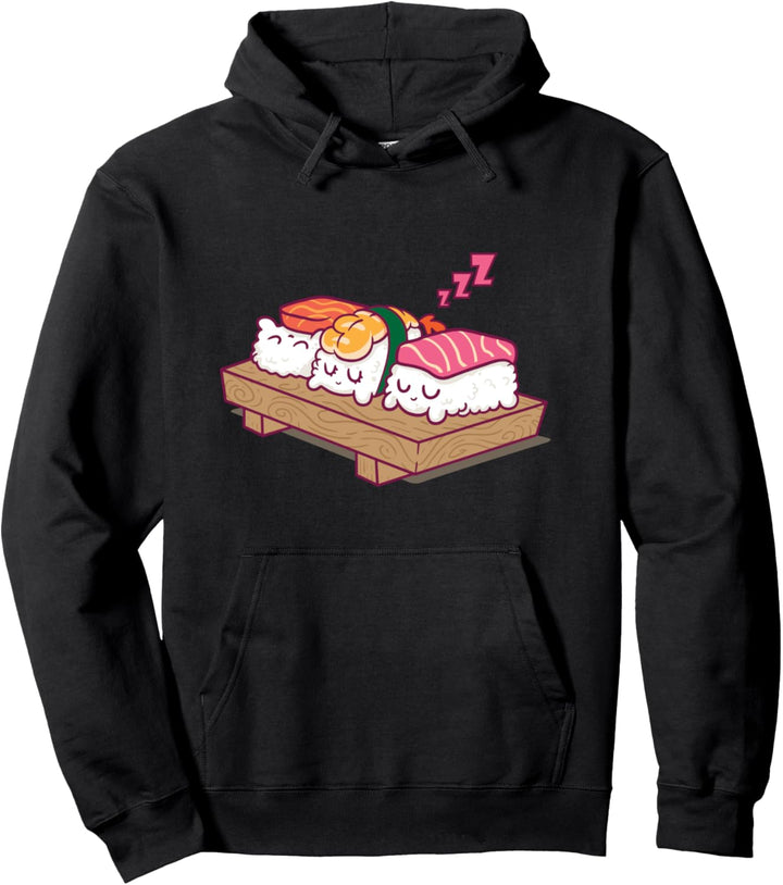 Niedlicher Sushi auf Sushi-Teller Pullover Hoodie
