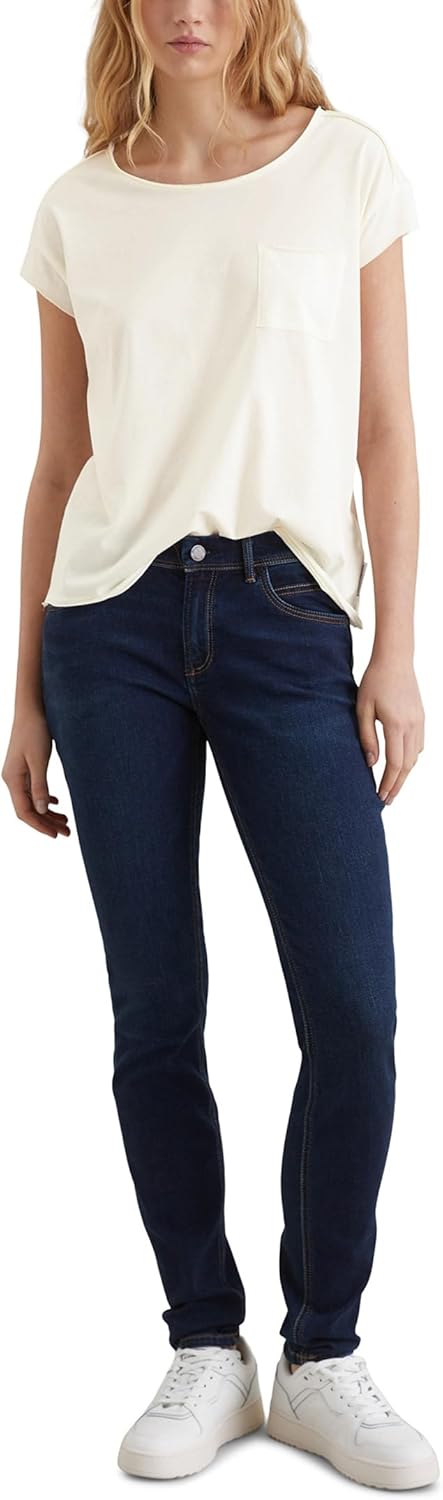 Marc O'Polo DENIM T-Shirt – Basic Damen Top – Relaxed Fit – Organic Cotton M Weiss, M Weiss