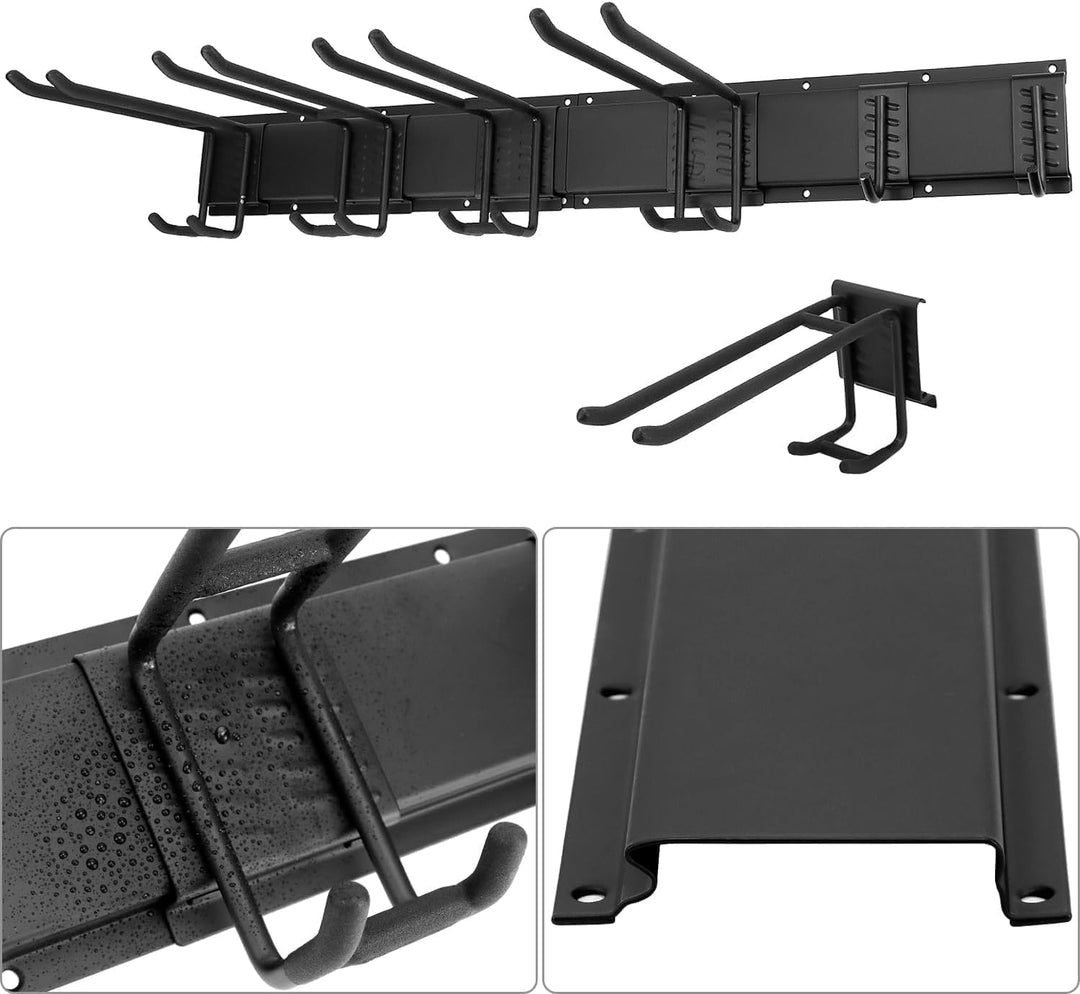 Gartengerätehalter | Werkzeug Wandhalterung mit 6 Haken | Starke Aufhängung für Schaufeln, Rechen &